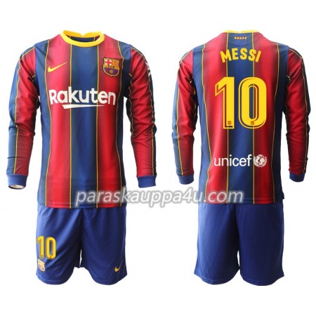 FC Barcelona Lionel Messi 10 Lasten Kotipelipaita 2020-2021 Pitkähihainen (+ shortsit)